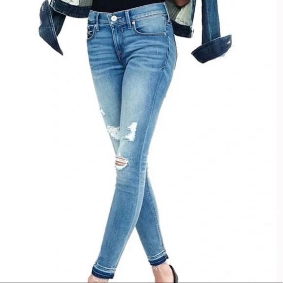 CRED NY |  Distressed Skinny Jeans Sz 5 raw hem - Picture 3 of 3